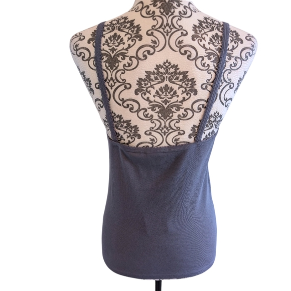 Aritzia Homestretch Rib Lace V-neck Cami Tank Vintage Navy New With Tag Women XL - Picture 10 of 13